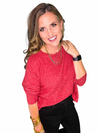 Ribbed Dolman Long Sleeve Top