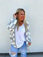Gray Check Cardigan PREORDER