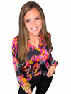 V-NECK TIE FRONT BLOUSE TOP