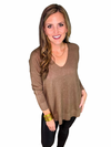 V-Neck Front Seam Sweater