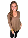 Plus V-Neck Front Seam Sweater