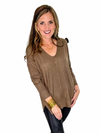 V-Neck Front Seam Sweater