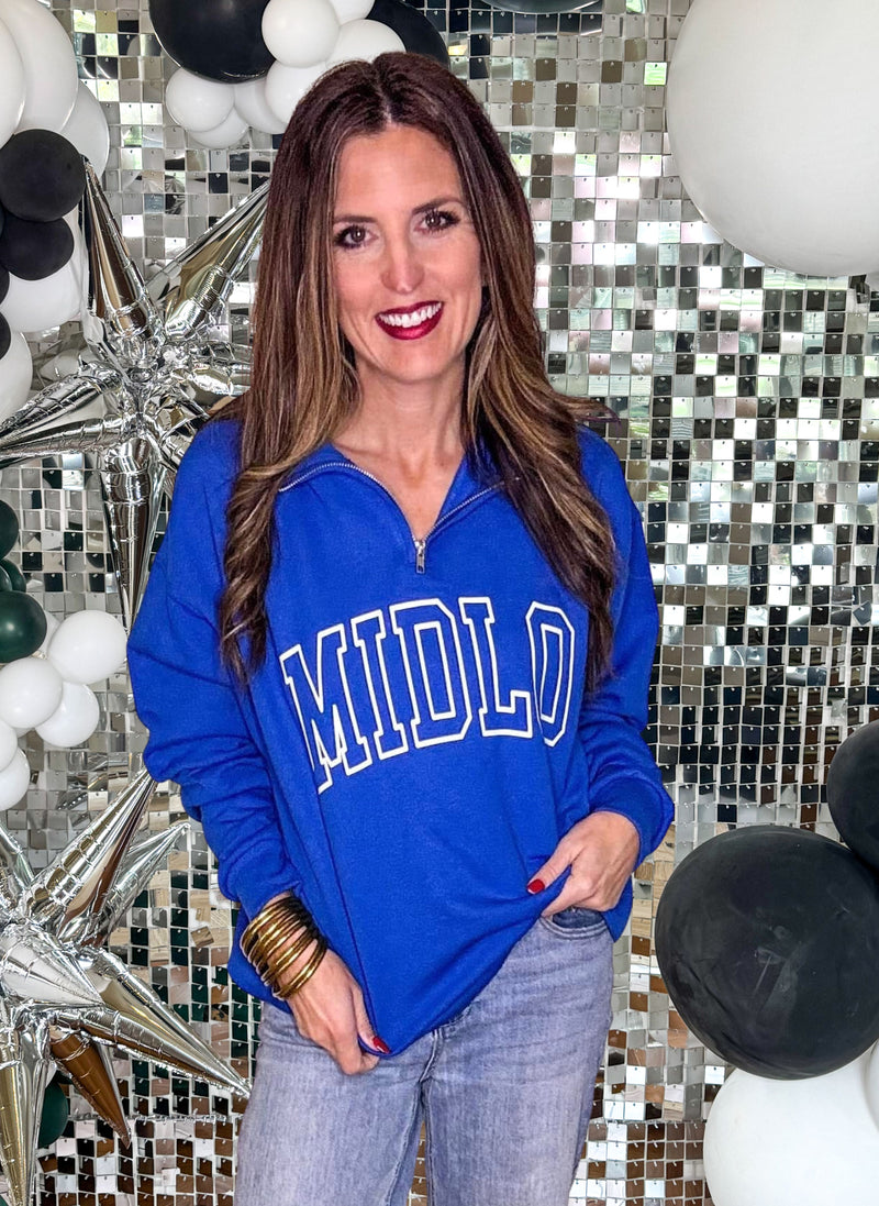 BLUE MIDLO Quarter Zip Pullover PREORDER