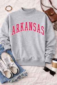 ARKANSAS Mock Neck Pullover in Ash Gray PREORDER