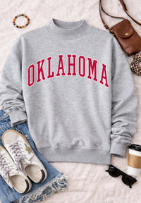 OKLAHOMA Mock Neck Pullover in Ash Gray PREORDER