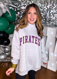 PIRATES Mock Neck Pullover in Ash Gray PREORDER