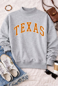 TEXAS Mock Neck Pullover in Ash Gray PREORDER
