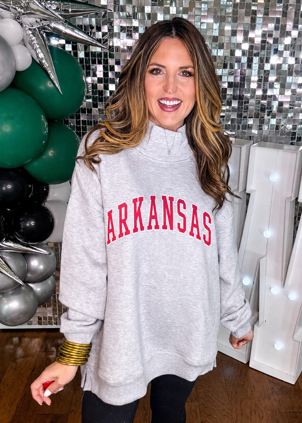 ARKANSAS Mock Neck Pullover in Ash Gray PREORDER