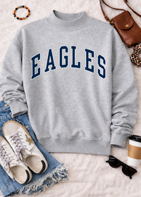 EAGLES Mock Neck Pullover in Ash Gray PREORDER