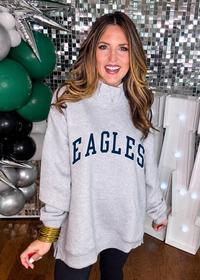 EAGLES Mock Neck Pullover in Ash Gray PREORDER