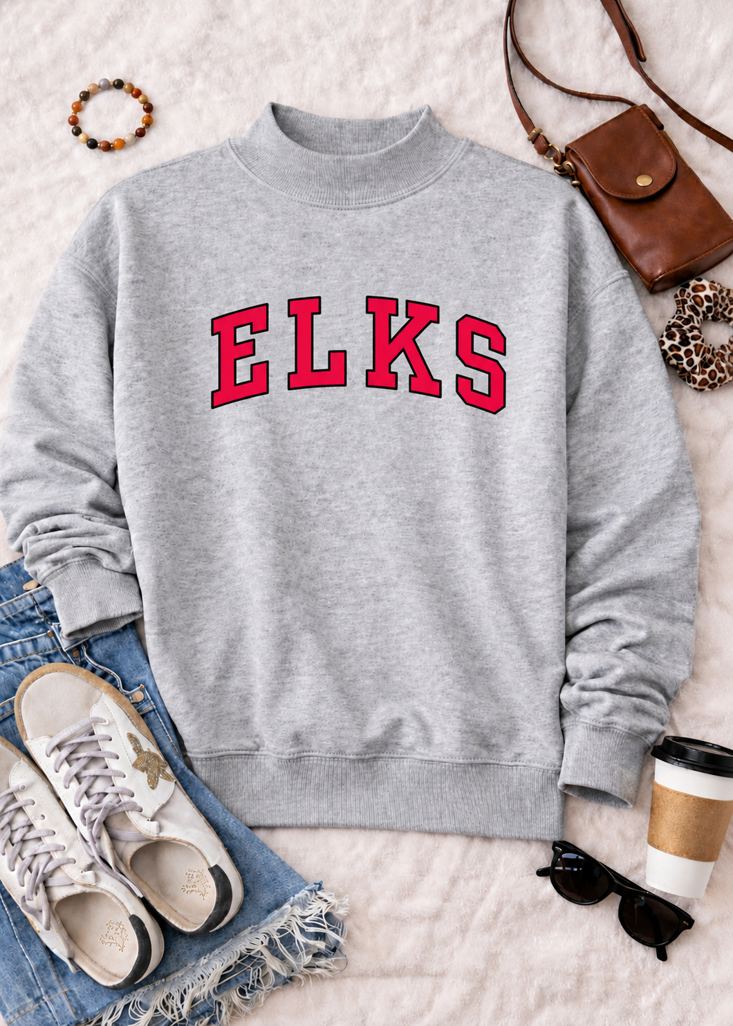 ELKS Mock Neck Pullover in Ash Gray PREORDER
