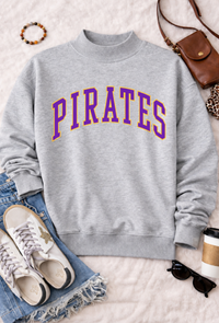 PIRATES Mock Neck Pullover in Ash Gray PREORDER