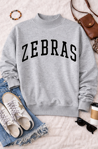ZEBRAS Mock Neck Pullover in Ash Gray PREORDER