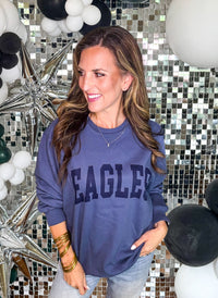 Eagles in Navy Garment Dyed Pullover PREORDER