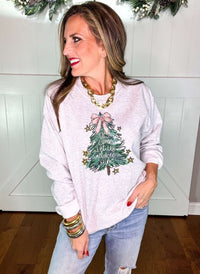 Oh Come Let Us Adore Him Christmas Tree Sweatshirt