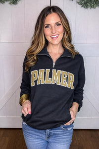 Palmer Quarter Zip Pullover in Black PREORDER
