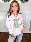 Preppy Christmas Tree with Bow Sweatshirt
