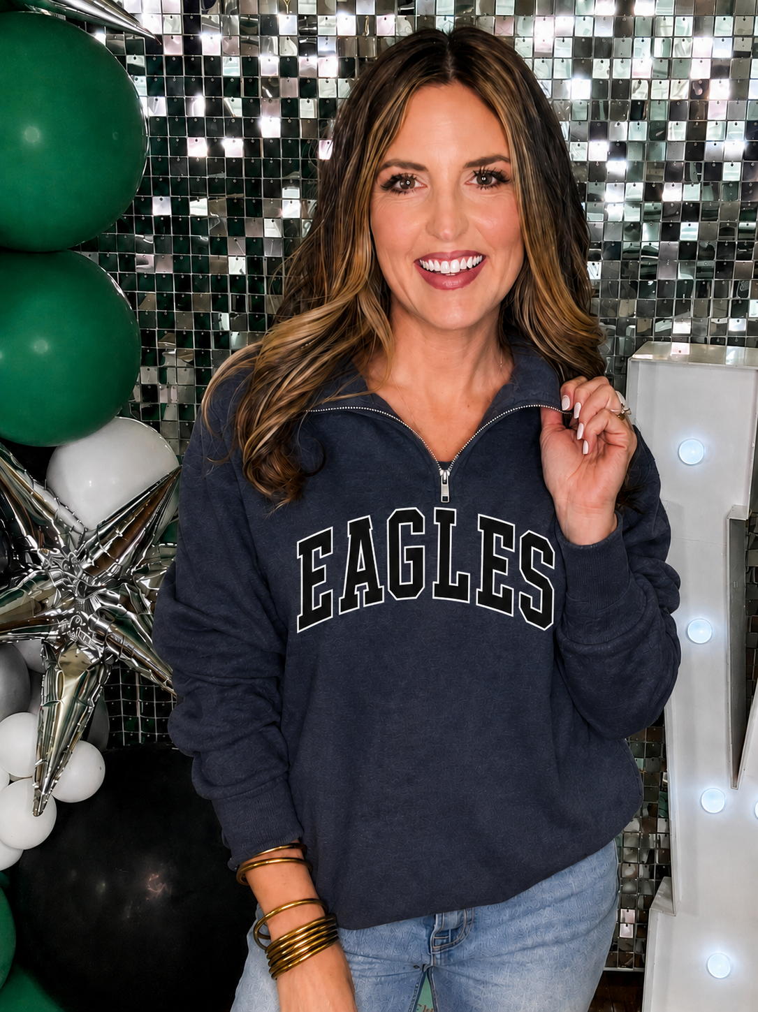 Navy Eagles Quarter Zip Pullover PREORDER