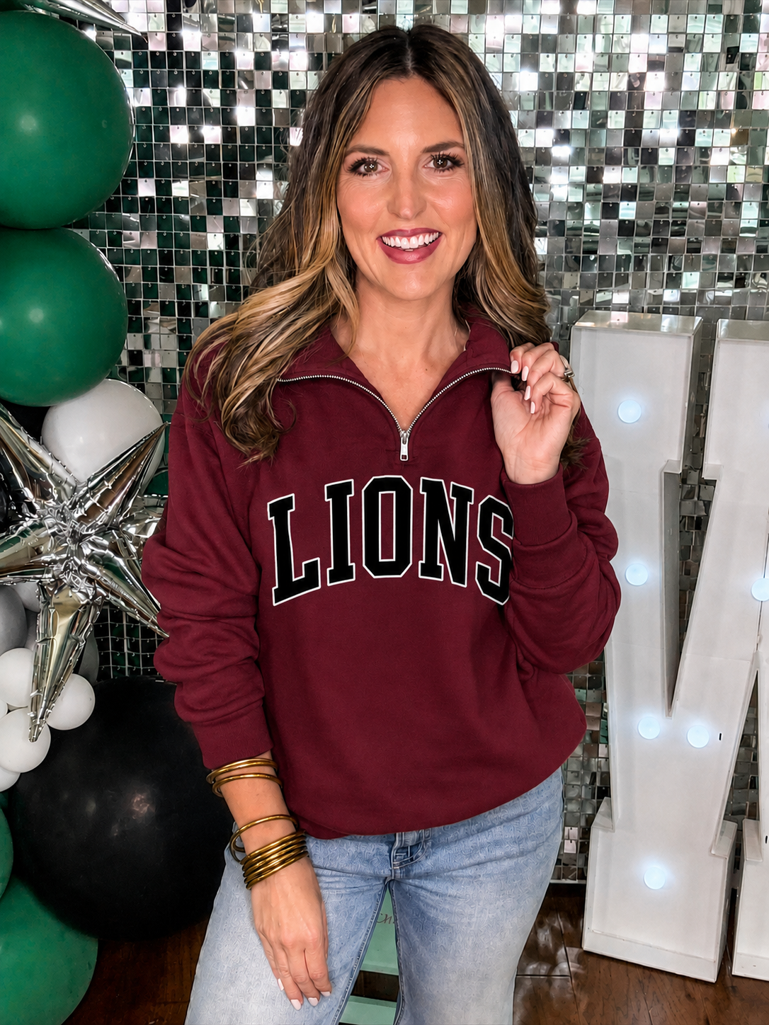 Maroon Lions Quarter Zip Pullover PREORDER