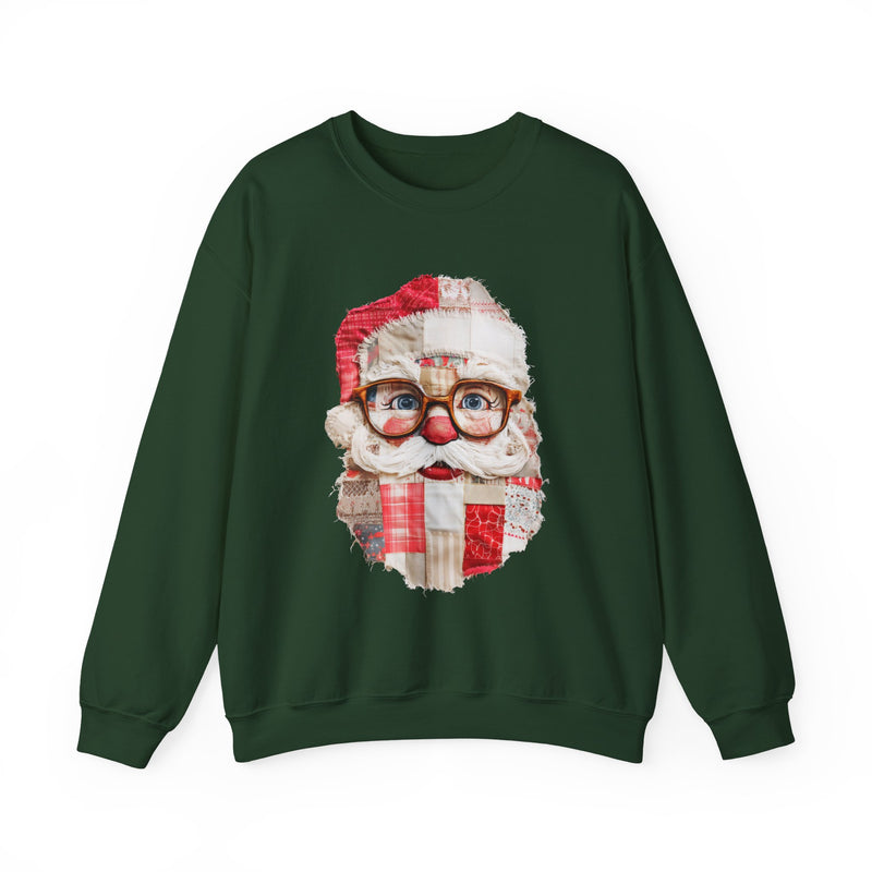 QUILTED SANTA SWEATSHIRT IN HUNTER GREEN