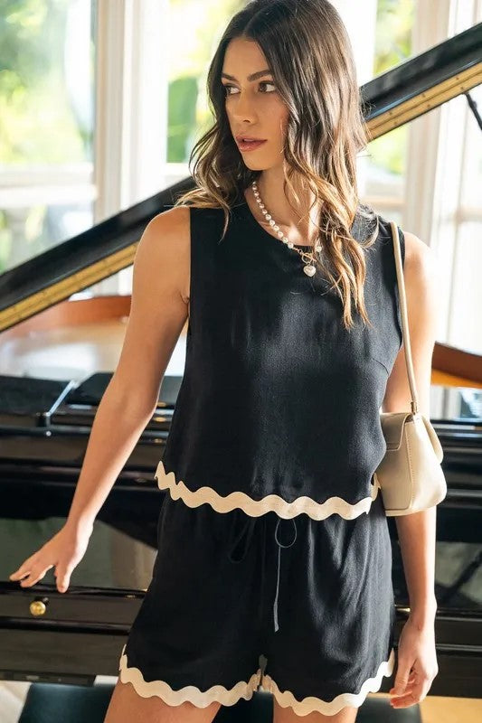 RIC RAC TRIM SET IN BLACK