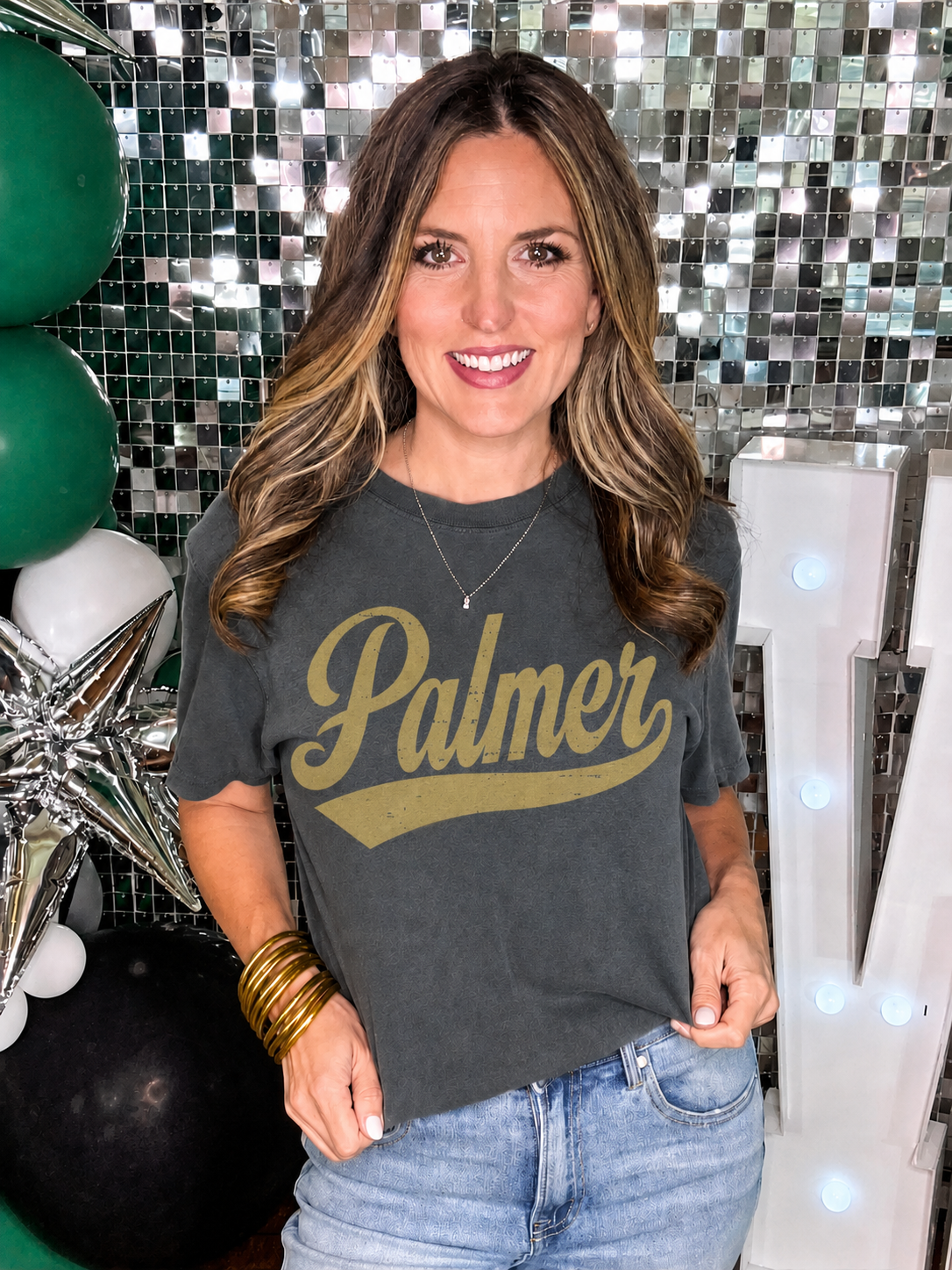 YOUTH Palmer Script Comfort Colors in Grey T-Shirt PREORDER