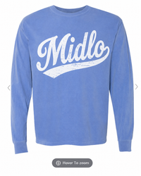 Midlo Script Long Sleeve Comfort Colors T-Shirt PREORDER