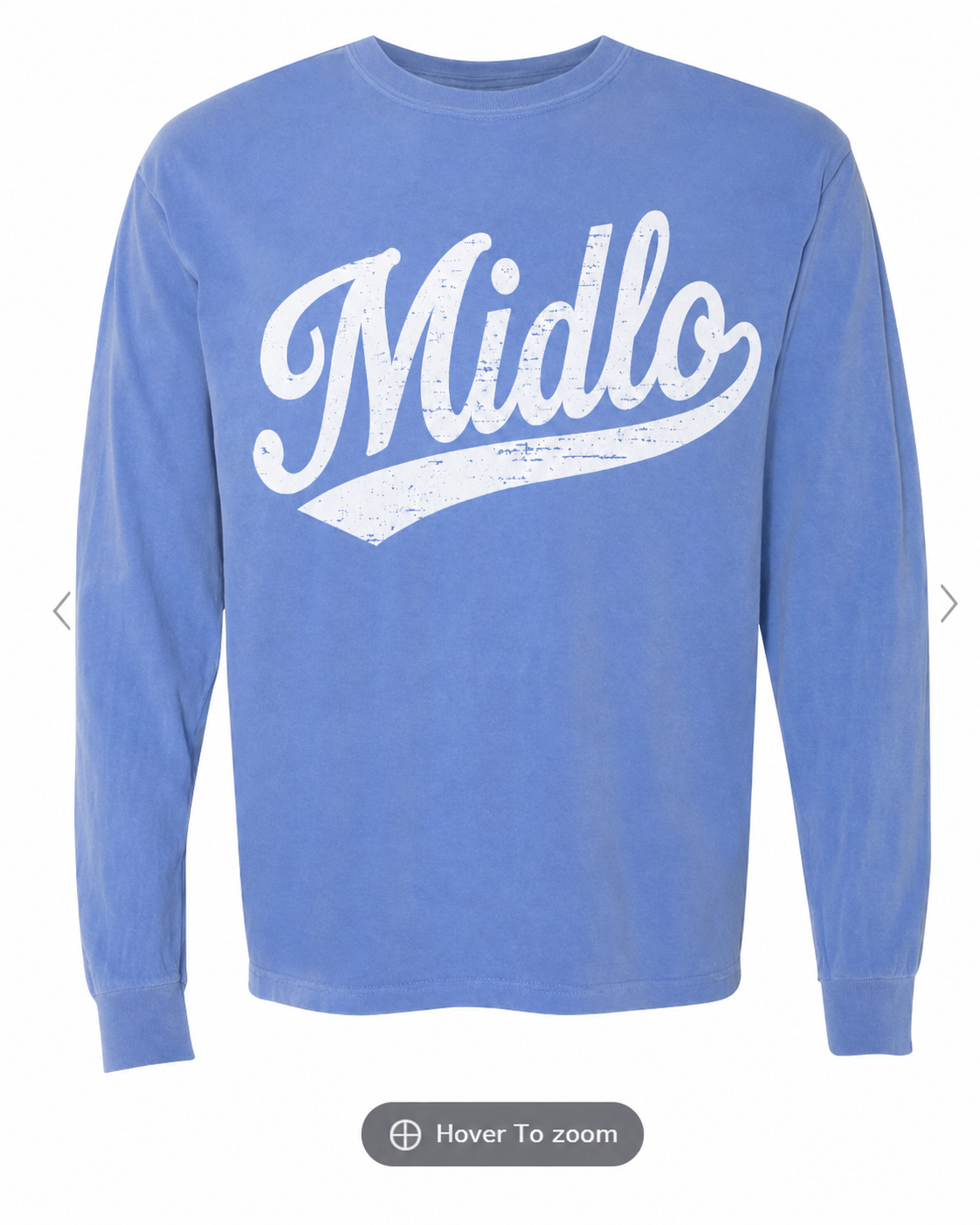 Midlo Script Long Sleeve Comfort Colors T-Shirt PREORDER