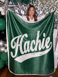 Hachie Script Sherpa Blanket