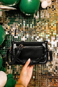 Clear Crossbody Stadium Bag with Chain
