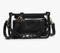 Clear Crossbody Stadium Bag with Chain