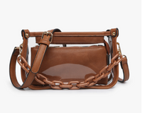 Clear Crossbody Stadium Bag with Chain