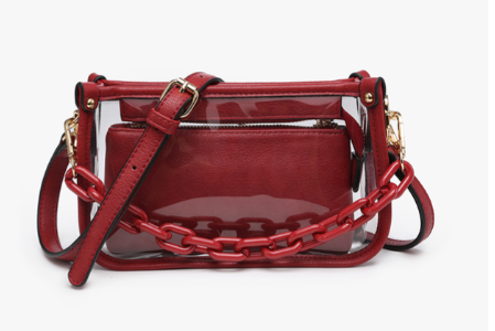 Clear Crossbody Stadium Bag with Chain
