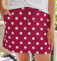 Jess Lea Burgundy Polka Dot Skort
