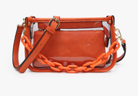 Clear Crossbody Stadium Bag with Chain