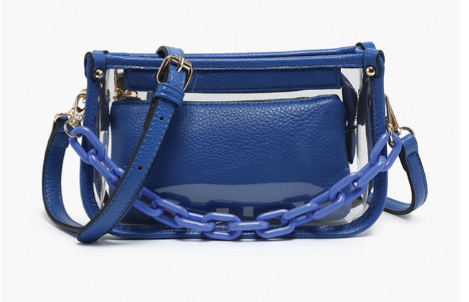 Clear Crossbody Stadium Bag with Chain