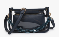 Clear Crossbody Stadium Bag with Chain