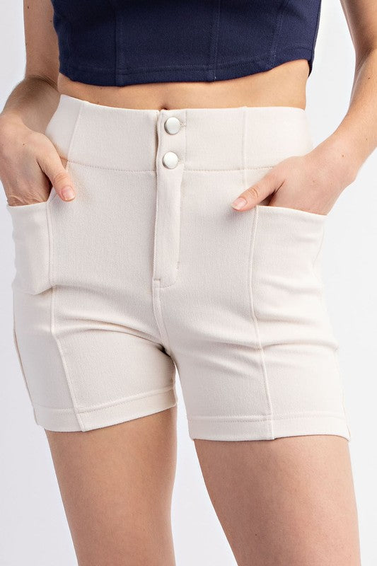 Twill Shorts in Ivory