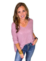 V-Neck Front Seam Sweater