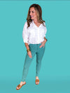 YMI Hyperstretch Skinny Pants in Seafoam