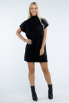 Mock Neck Short Sleeve Sweater Dress