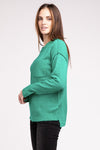 Hi-Low Hem Round Neck Sweater