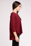 3/4 Length Textured Top