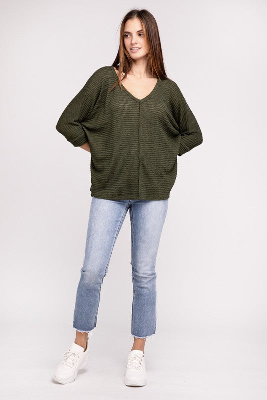 3/4 Length Textured Top