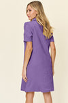 Textured Collared Neck Dress