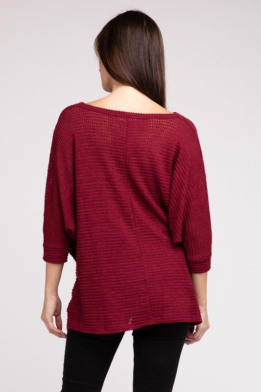 3/4 Length Textured Top