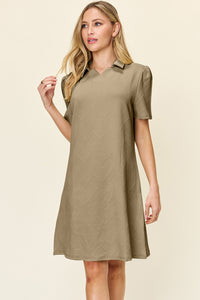 Textured Collared Neck Dress