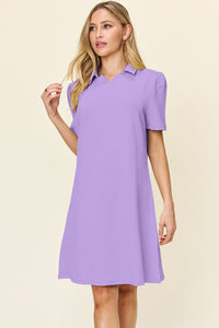 Textured Collared Neck Dress