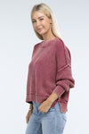 Vintage Washed Side Slit Sweater