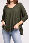 3/4 Length Textured Top